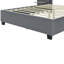 Grand lit plateforme tapissier avec grande tête de lit, mobilier de chambre à coucher, velours, gris
