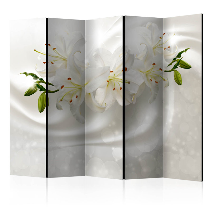 225cm W x 172cm H 5 - Panel Solid Wood Folding Room Divider