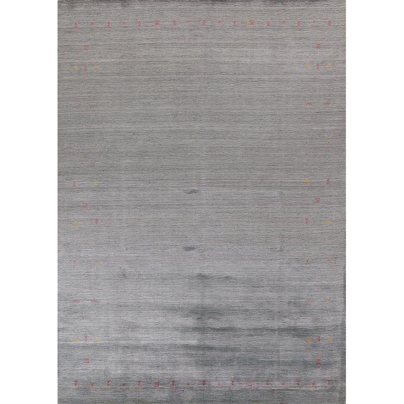 Tapis indien rayé Gabbeh 9 x 12