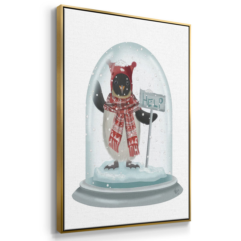 Boule à neige de Noël pingouin, Or, H 37 po x l 25 po x P 1,5 po
