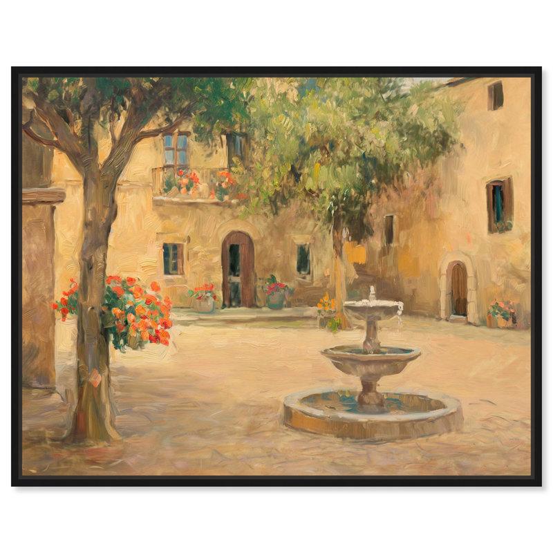 "Oasis historique", reproductions d'art rétro sur toile par Art Remedy, H 21 po x l 17 po, Cadre flottant noir