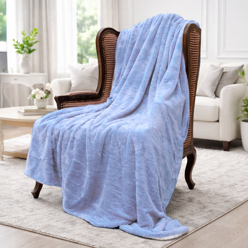 Jeté MPSBL50x60, L 60 po x L 50 po, Bleu clair