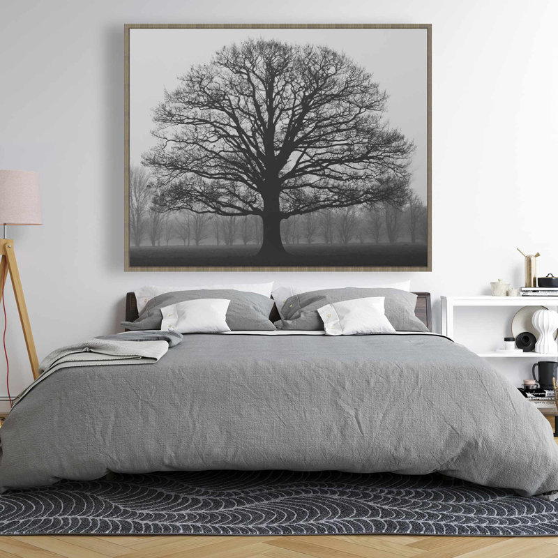 «Ominous Tree», art sur toile encadré bleu