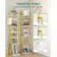 Range-chaussures vertical à 8 niveaux, tour à chaussures étroite, étagère à chaussures haute avec 2 crochets, tablettes réglables, étagères à chaussures de coin pour petits espaces, vestibule, salon, or blanc-96215939-108890787