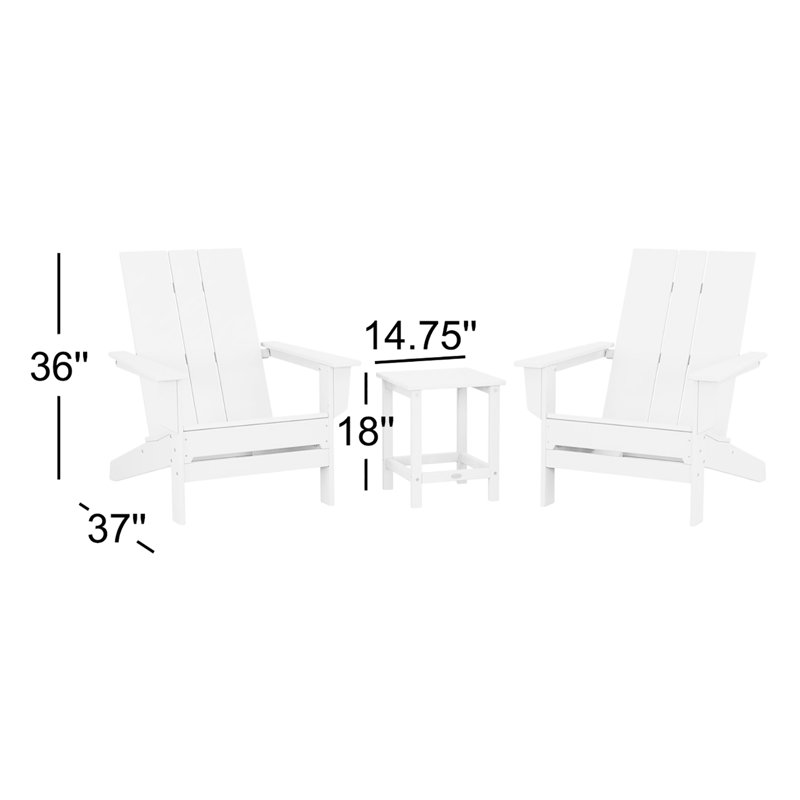 POLYWOOD by AllModern Outdoor Adirondack Chair With Table, Teak
