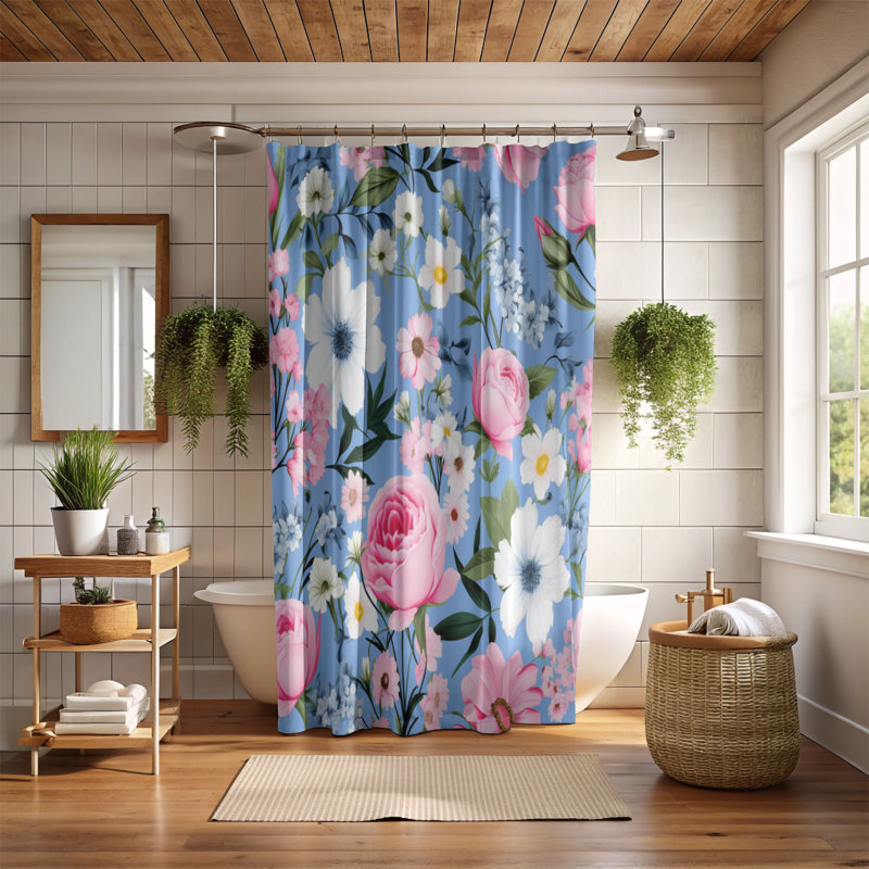 Rideau de douche Spring Bloom - Premium, H 74 po x l 71 po
