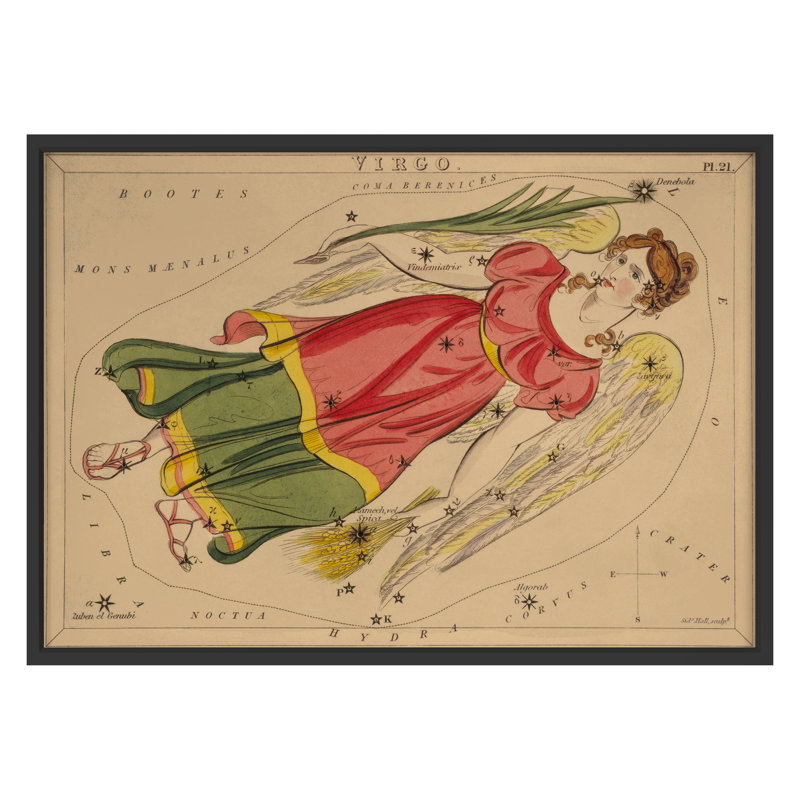 Virgo Print by Grand Archives, 32" H x 45" W, Black Framed
