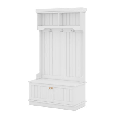 Hall Tree With Storage Shoe Bench For Entryway And Hallway