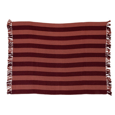 Recycled Cotton Stripe Fringe Throw