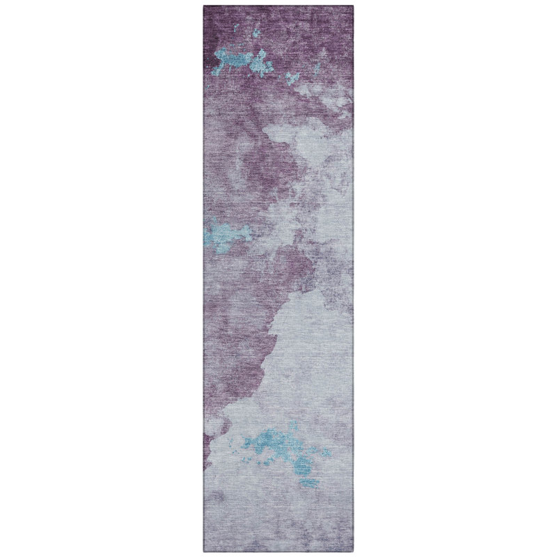 Machine Washable Indoor/Outdoor Xhevrie Lavender Rug, Runner 2'3" x 7'6"