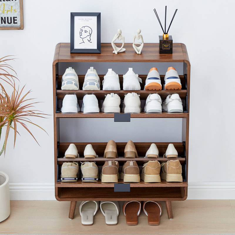 Armoire de rangement pour 12 paires de chaussures, Bois brun