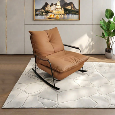Light luxury style faux leather rocking chair