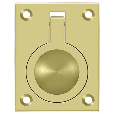 Deltana FRP25CR003 Flush Ring Pull, 2-1/2" x 1-7/8" in PVD Polished Brass