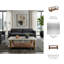 Table de salon rectangulaire moderne en bois et métal avec rangement pour la maison - petite table basse pour le bureau ou la chambre à coucher-1006050971