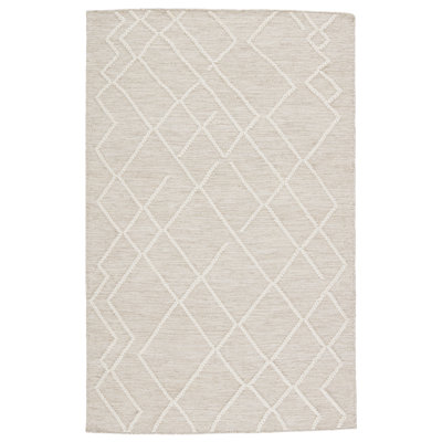 Geometric Area Rug in Light Gray