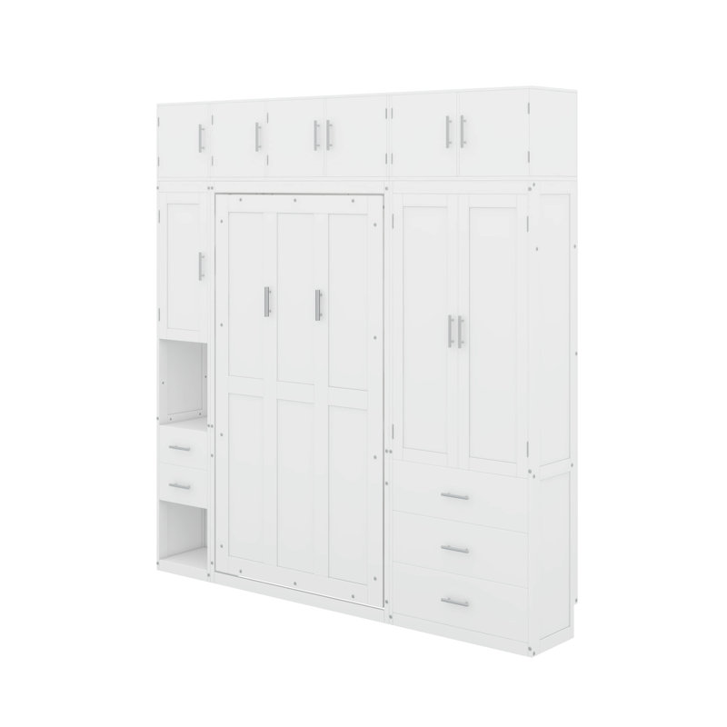 Murphy Bed With Lockers And Wardrobes, With Installation Video, Twin