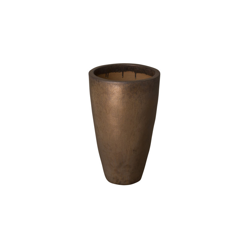 Pot à fleur en céramique Graford, H 21 po x l 13 po x P 13 po, Métalique
