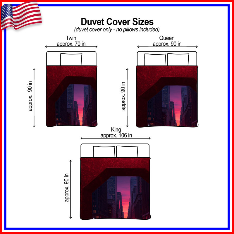 Housses de couette City Street Sunset View, Lit simple