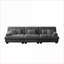 Canapé modulaire en chenille 3 places à assise profonde et modulaire pour salon, appartement, studio, bureau | Gris ardoise | Chenille-516701968