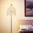 3-Light Elegant Crystal Floor Lamp With Vintage Waterfall Design, Cascading Beads, And Marble Base For Home Or Office