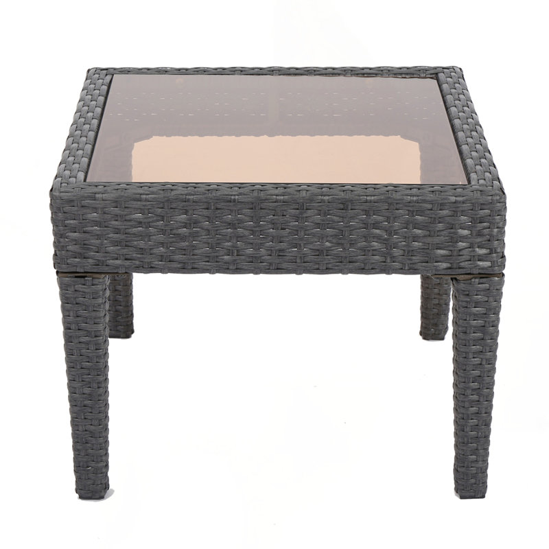Outdoor Antibes Wicker Side Table, Gray