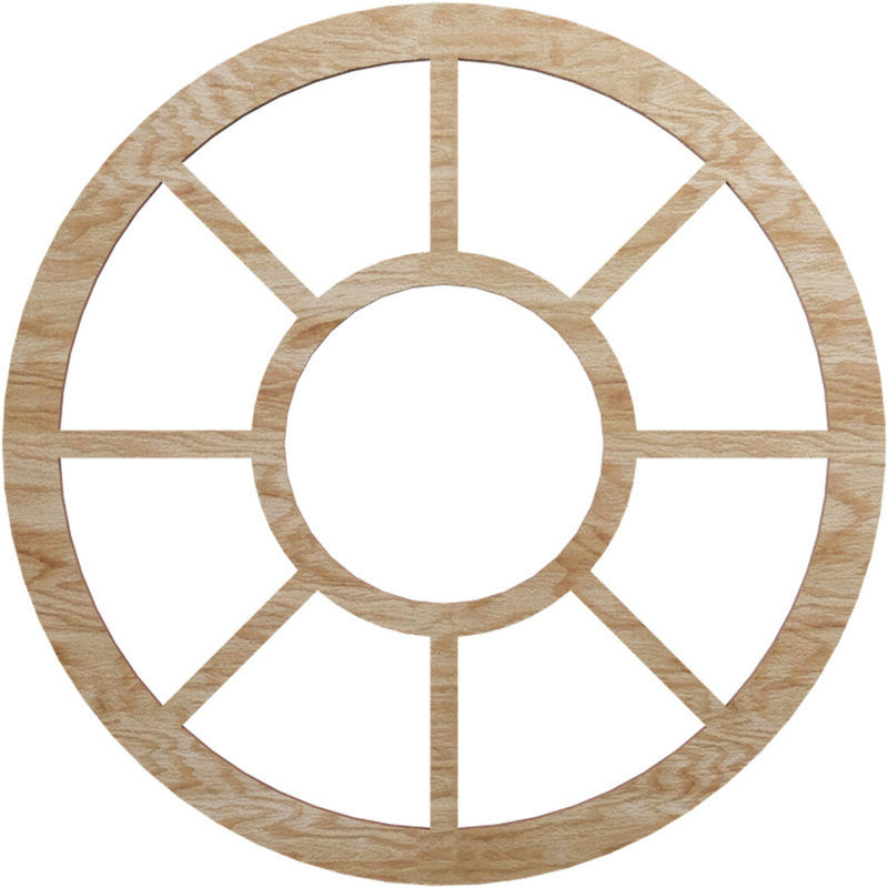 Médaillon de plafond en bois d'aulne 40 po x P 14 po x P 14 po, Chêne rouge, H 16 po x l 16 po x P 0,38 po