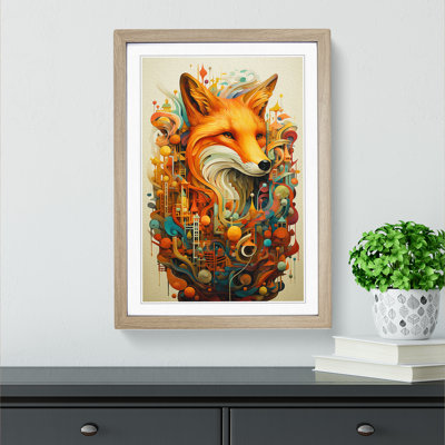 Fox Orphism - Single Picture Frame Print on Wood