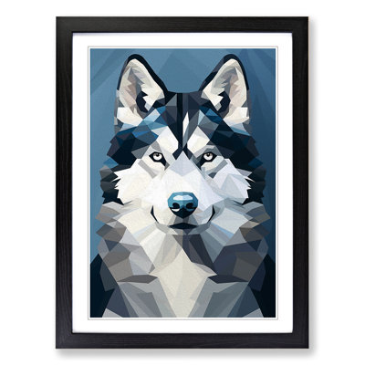Husky Minimalism Art - Framed Print