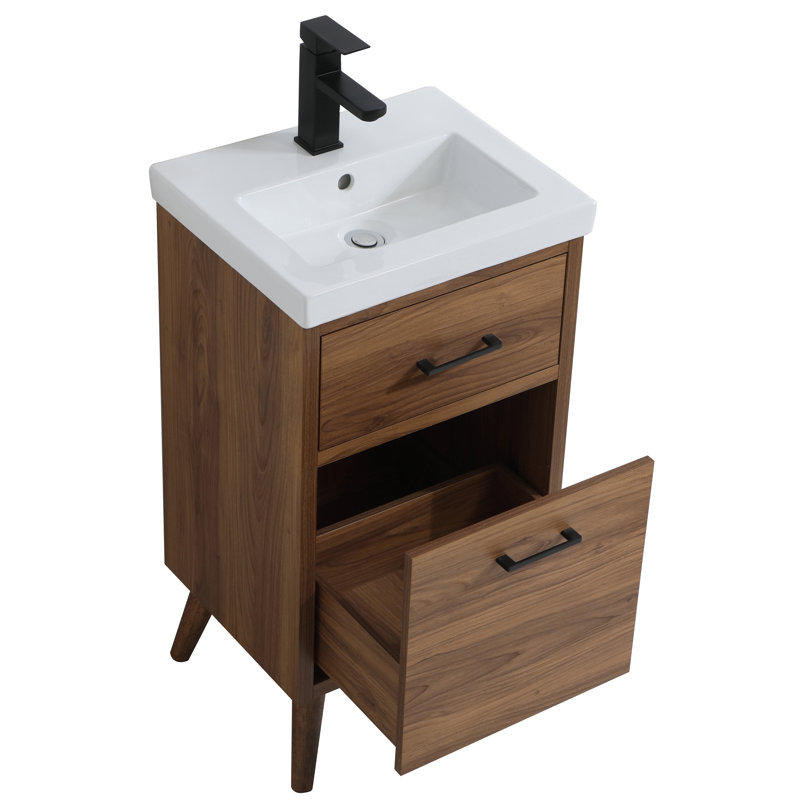 Ensemble de meuble-lavabo simple 18 po Steinfeldt, Noyer brun