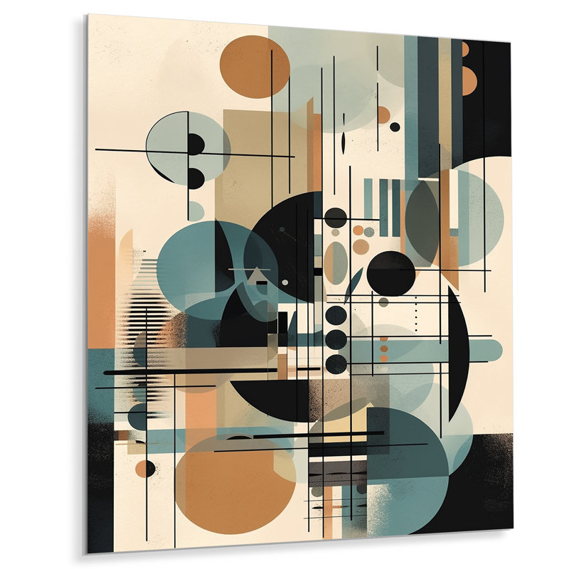 Décoration murale en métal bleu et noir géométrique III - Minimalisme, H 40 po x l 30 po x P 1 po
