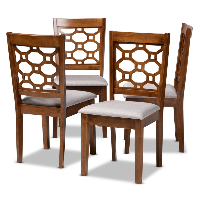 Gaiwalin 17.7'' H Upholstered Side Chair, Walnut Brown, Gray