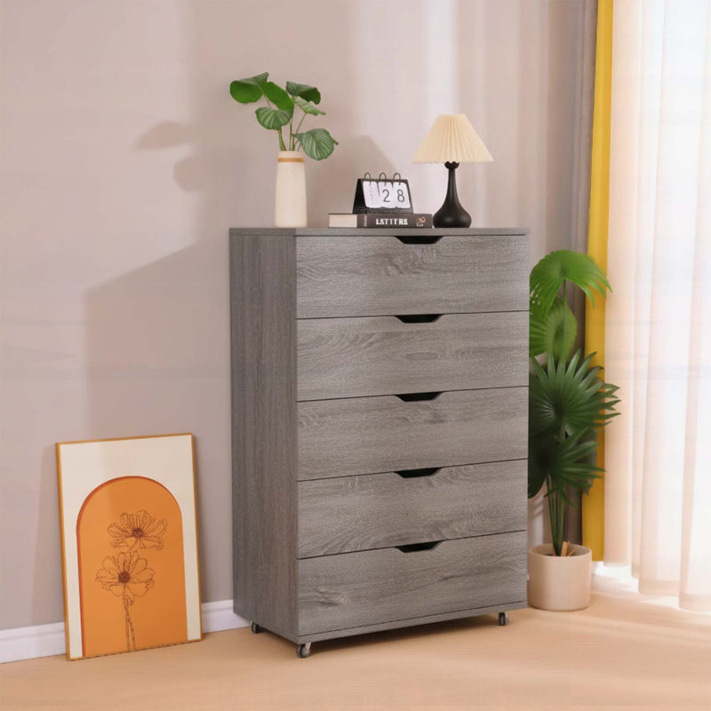 Spacious and Mobile Modern Storage Cabinet for Organized Living, Grey