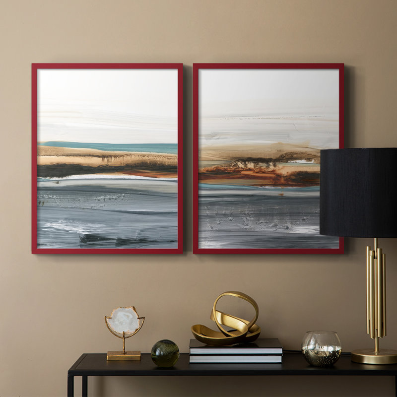 «Sienna Dunes I», reproduction encadrée de qualité supérieure - prête à être accrochée - aucun clou requis - aucun clou requis