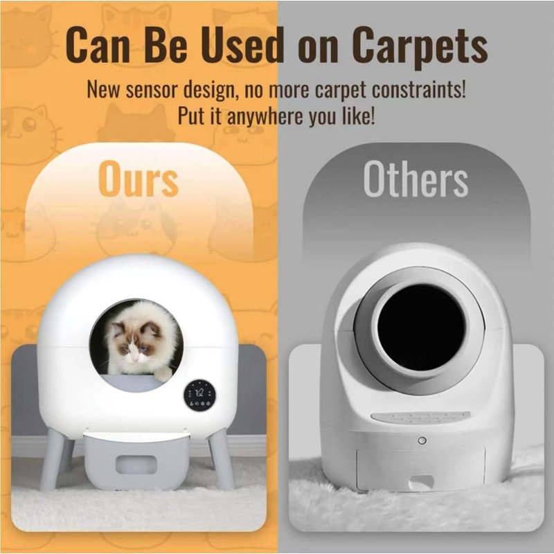 100L Automatic Cat Litter Box Self Cleaning, Extra Large For Multiple Cats