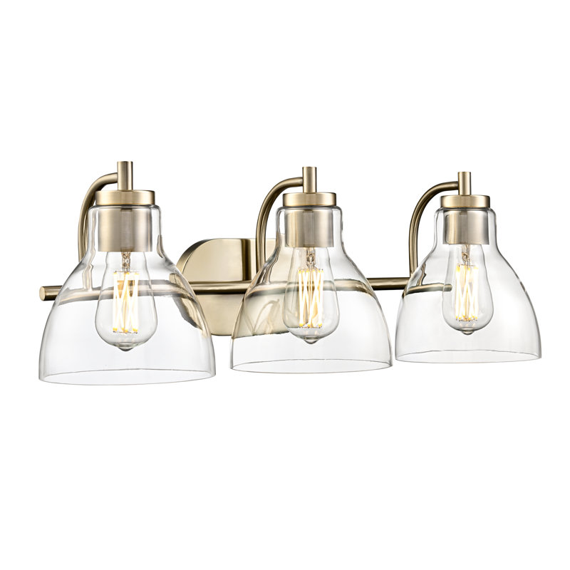 Knightsdale 25.25" 3-Light Vanity - Modern Gold, 25.25" Width, 3 Lights, Brushed Gold