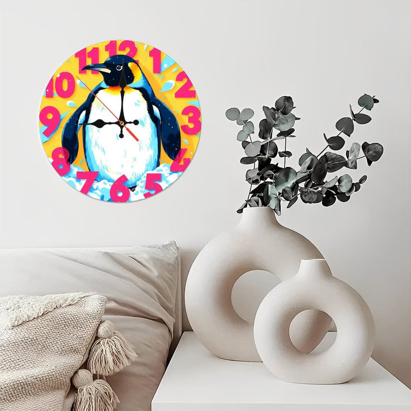 Horloge murale pingouin