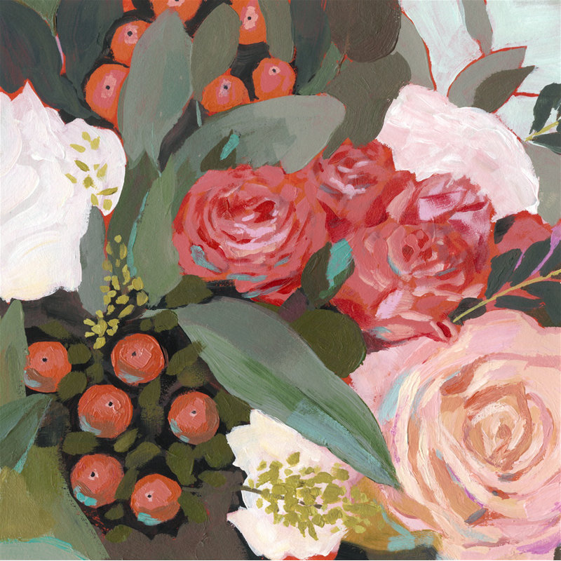 " Eucalyptus Bouquet I " by Victoria Borges Painting Print, 36" H x 36" W x 1.25" D