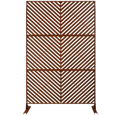 Outdoor & Indoor Privacy Screen Metal Privacy Screen 76" HÃ—48" W, Freestanding Decorative Privacy Screen For Deck Balcony Patio, Privacy Fence Panels For Outside Lawn Garden PS113