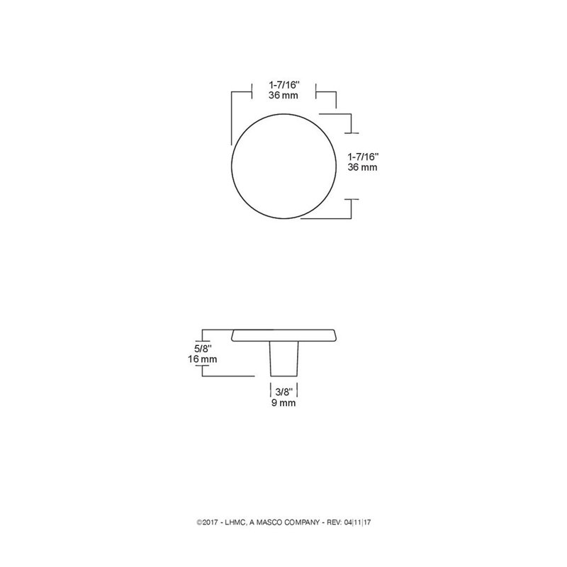 Bouton ovale, Nickel satiné