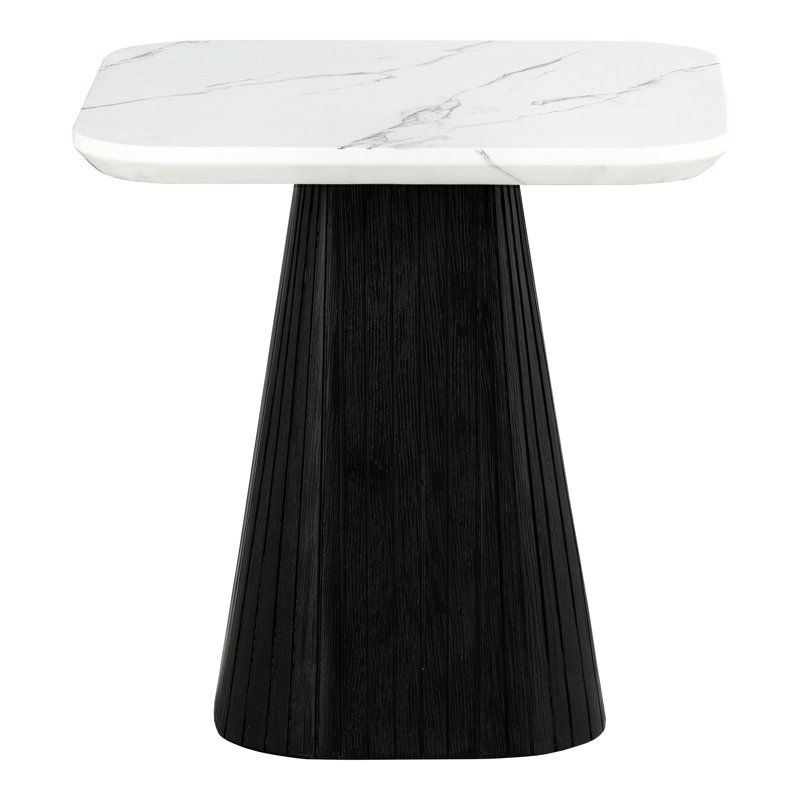 Housel Faux Marble Square End Table