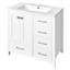 Meuble-lavabo 30 po avec lavabo en céramique et 4 tiroirs en bois massif