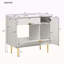 Meuble-lavabo de 36 po avec lavabo en résine, meuble-lavabo moderne, armoire de rangement avec porte à fermeture en douceur et porte rabattable
