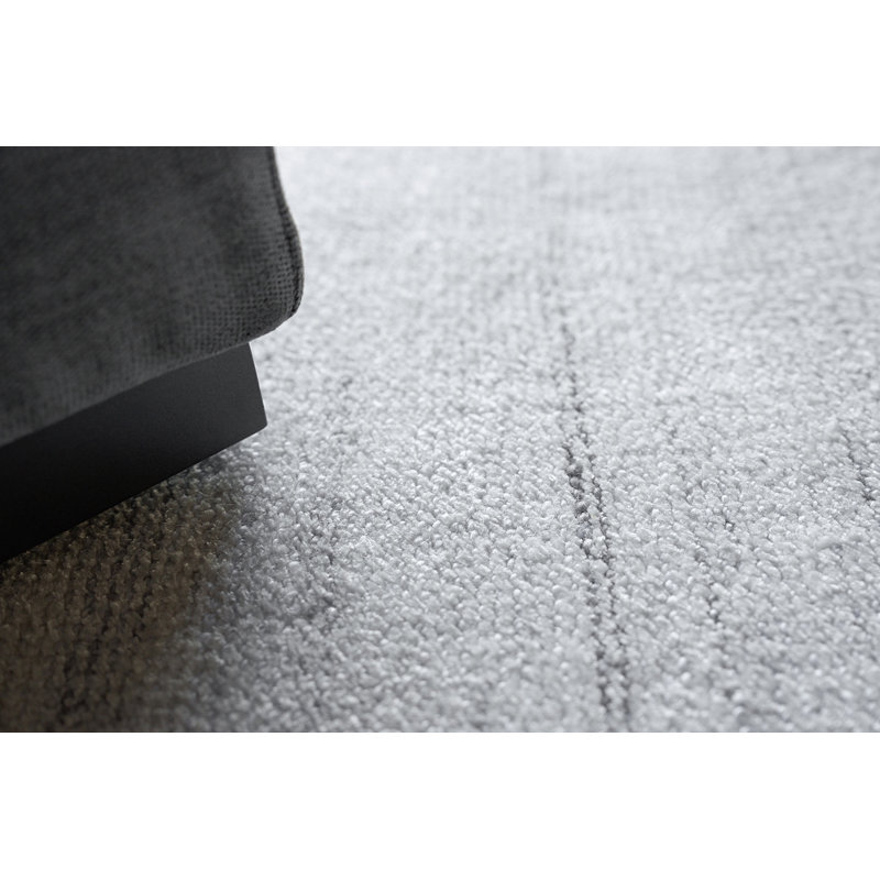 Poliforma Rectangle Triped Area Rug in Ivory/Charcoal, Rectangle 8' x 10'