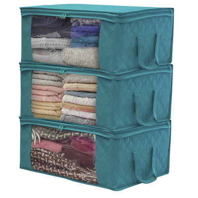 Bamboo Sorbus Foldable Storage Fabric Cube Bin Bag Organizers