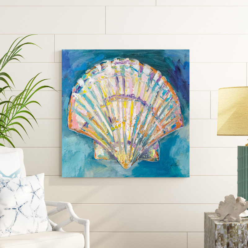 " Scallop Shell " by Jeanette Vertentes, 36" H x 36" W, Wrapped Canvas, No Frame