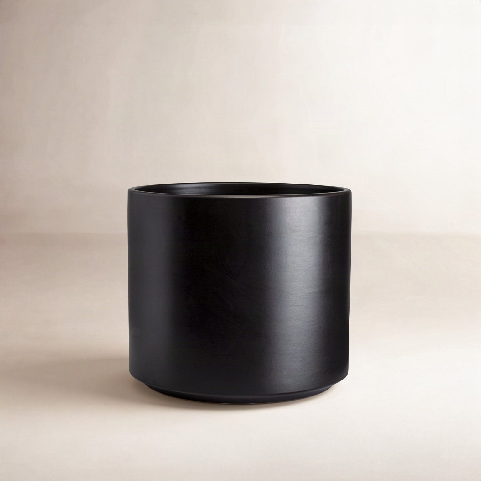 Keyes Ceramic Pot Planter, 10.25" H x 11.15" W x 11.15" D, Black