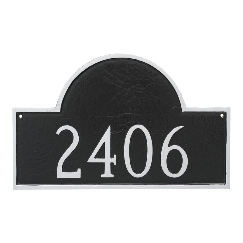 Plaque d’adresse murale sur 1 ligne Classic, Vert forêt / argent, Oui