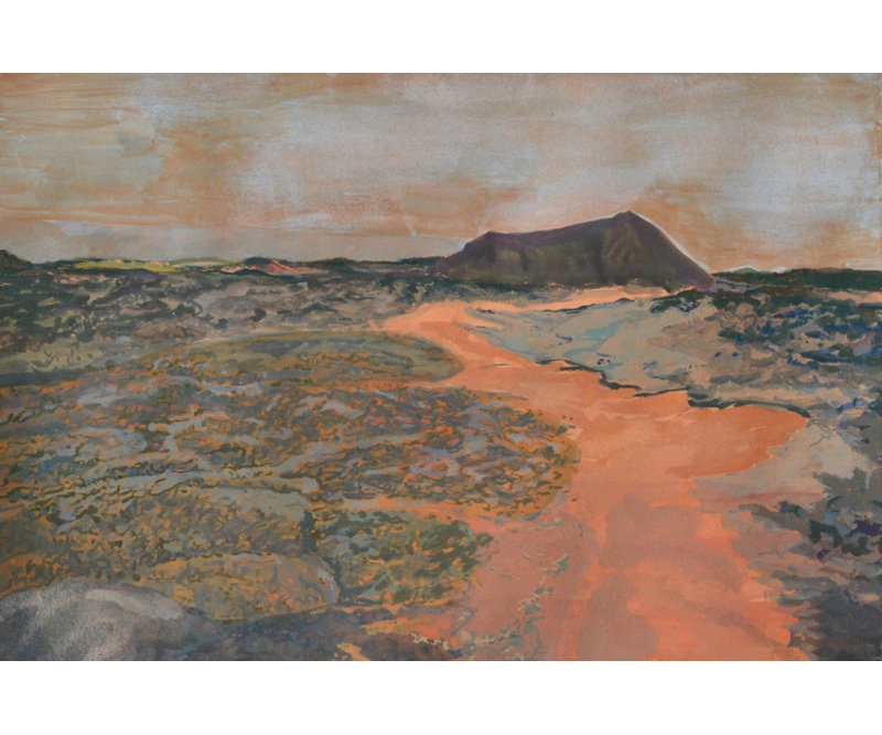 «Orange River Valley» par Karin Bos - désert, art mural - reproduction encadrée 36 x 24 (or), 36 × 24, Impression encadrée