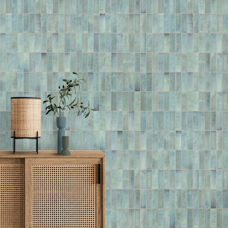 Spanish Artis 12 in. x 24 in. Glazed Porcelain Wall Tile (5 PCS, 10.76 Sq. Ft./Case), Teal