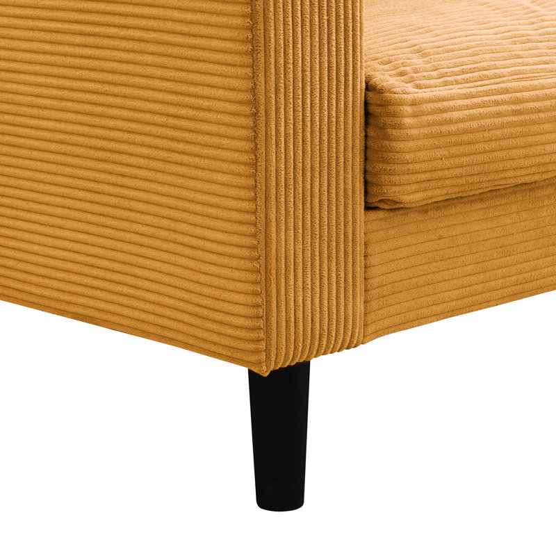 Canapé 74 po à haute résilience 74 po, coussin en éponge confortable, cadre en bois pour la décoration intérieure - chambre orange, bureau, base, salon, appartement